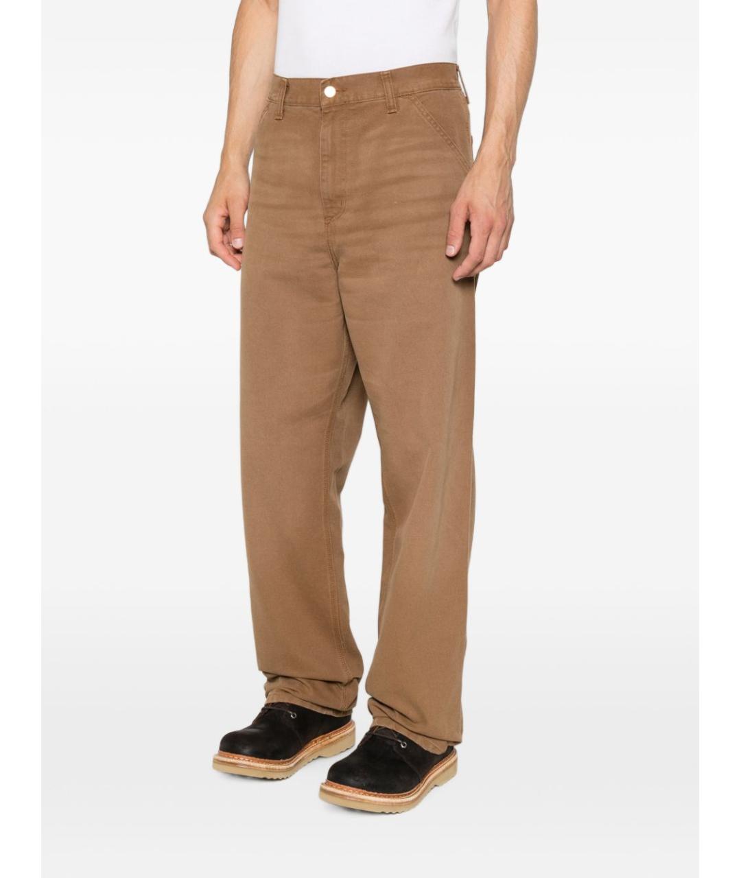 CARHARTT WIP Коричневые хлопковые повседневные брюки, фото 2