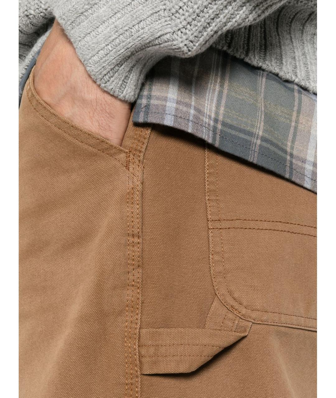CARHARTT WIP Коричневые хлопковые повседневные брюки, фото 3