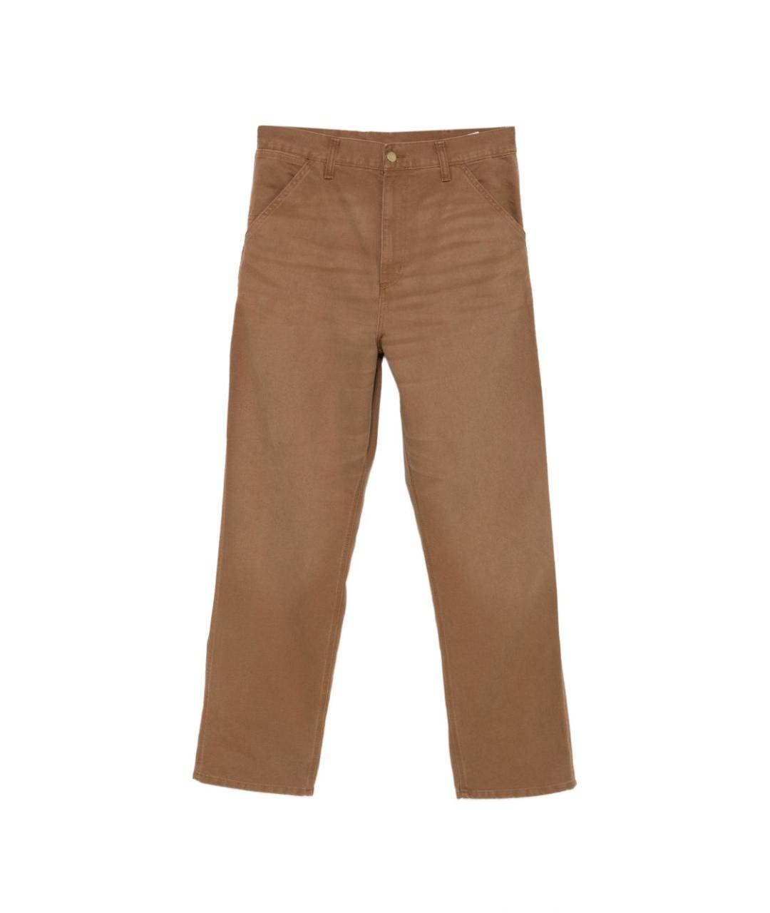 CARHARTT WIP Коричневые хлопковые повседневные брюки, фото 1
