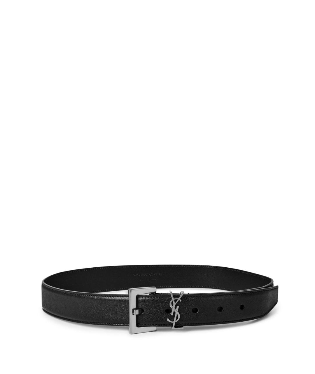 SAINT LAURENT Черный кожаный ремень, фото 9