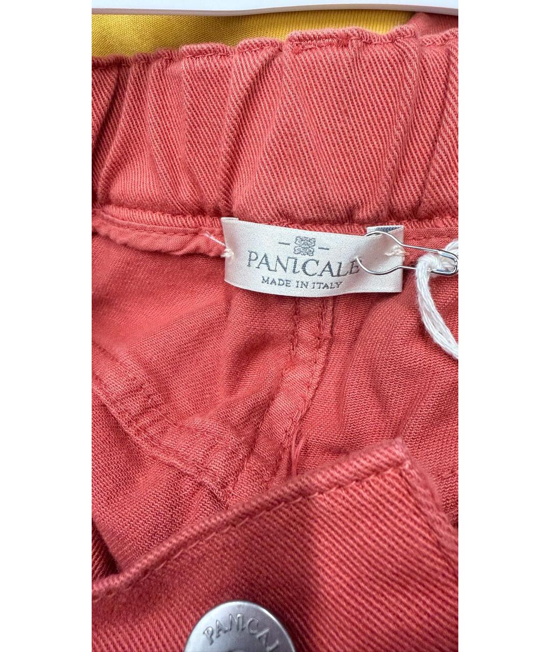 PANICALE Коралловые хлопко-эластановые прямые джинсы, фото 4
