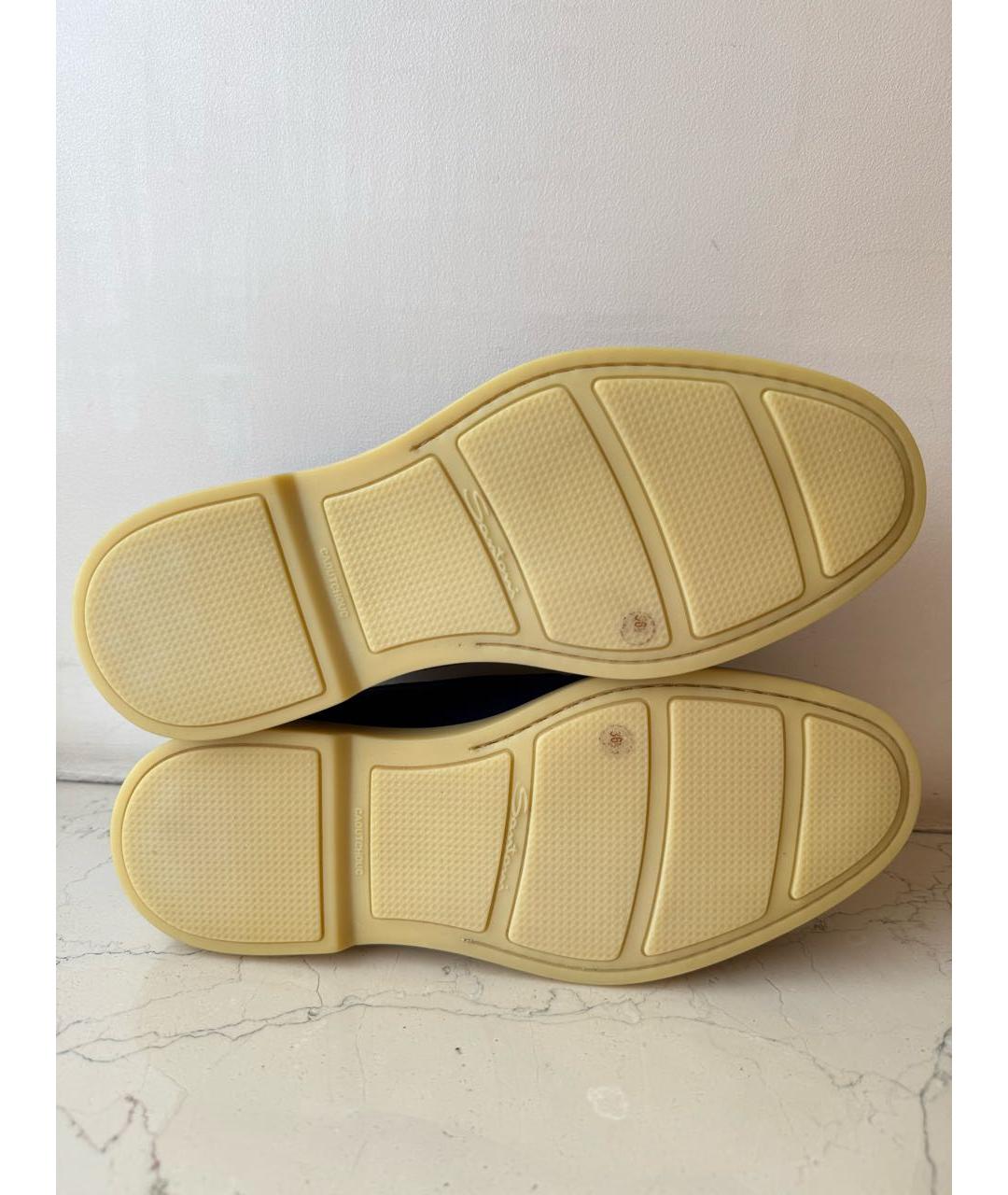 SANTONI Синие кожаные лоферы, фото 5