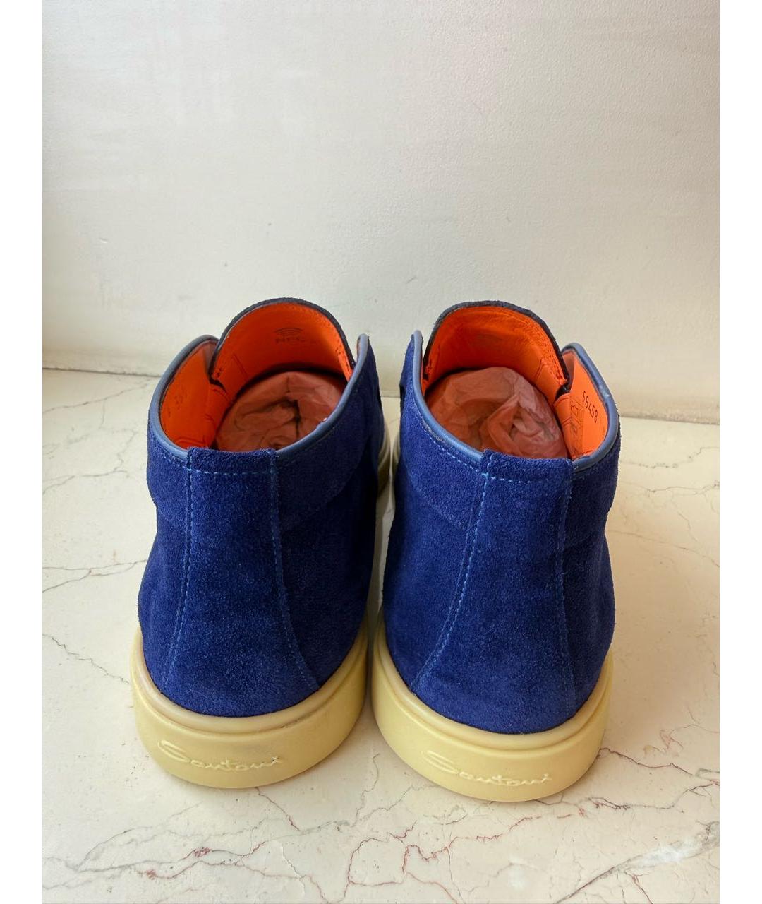 SANTONI Синие кожаные лоферы, фото 4