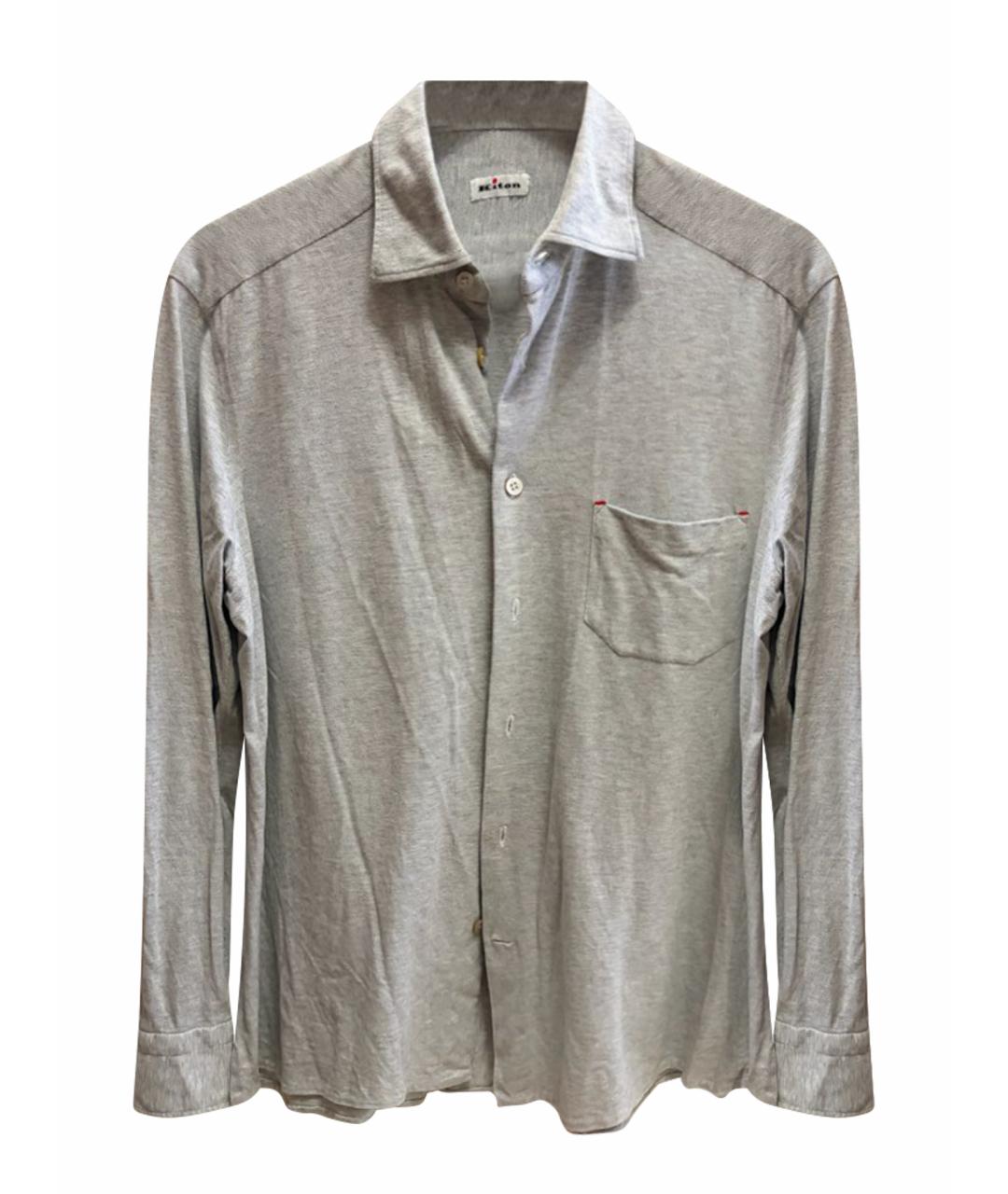 KITON Серая хлопковая кэжуал рубашка, фото 1