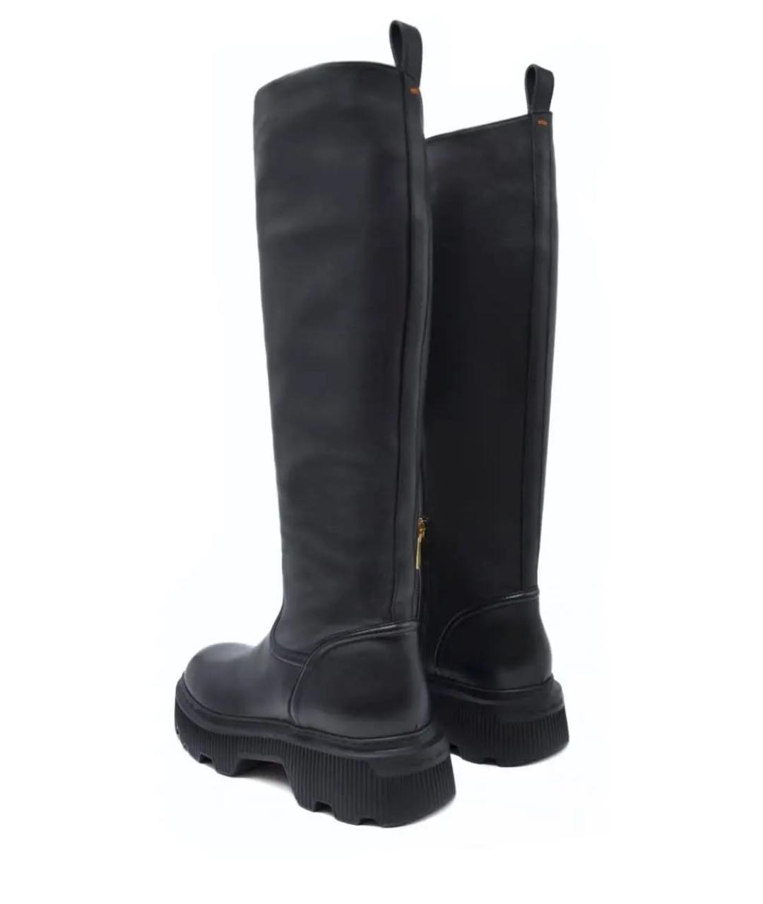 SANTONI Черные кожаные сапоги, фото 4