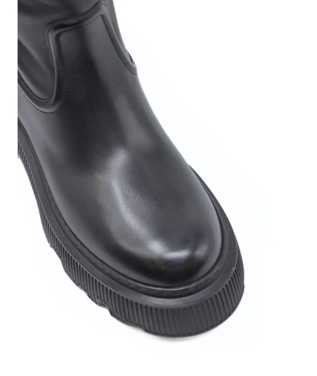SANTONI Черные кожаные сапоги, фото 5
