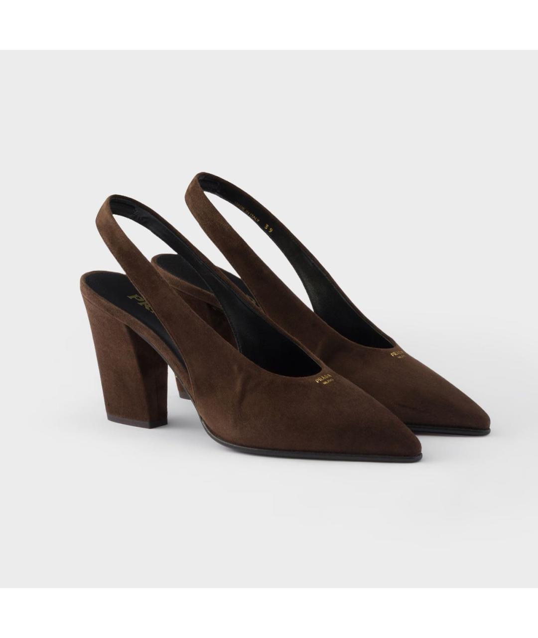 PRADA Коричневые замшевые туфли, фото 2
