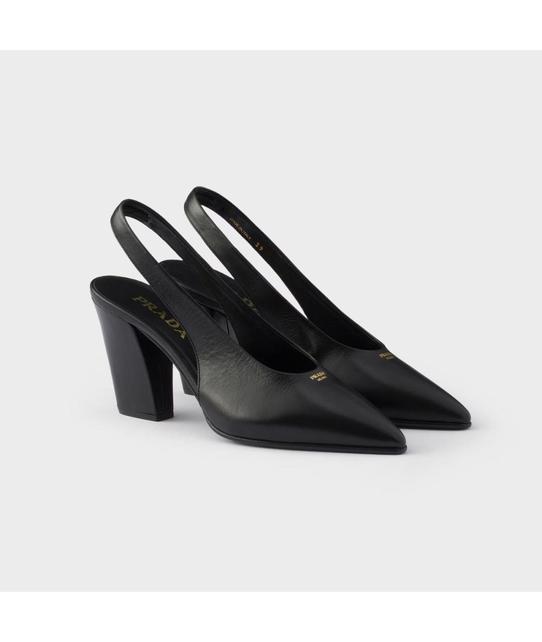 PRADA Черные кожаные туфли, фото 2