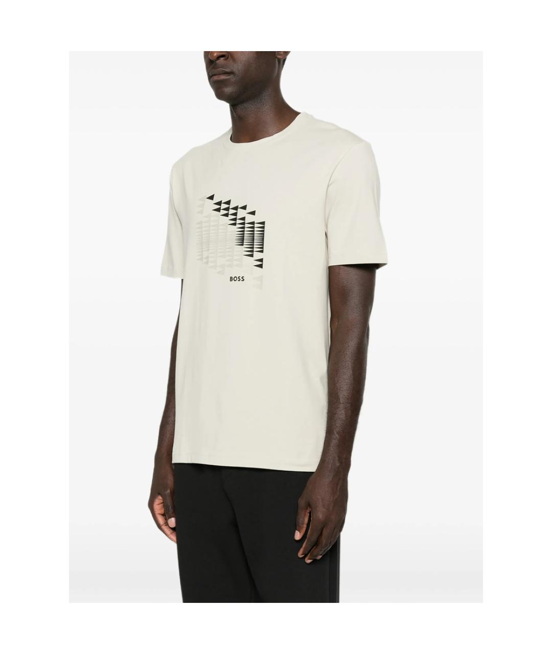 HUGO BOSS Бежевая хлопковая футболка, фото 3