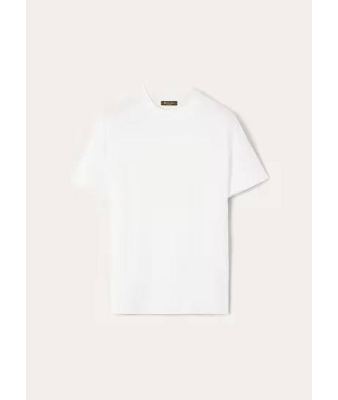 LORO PIANA Белая хлопковая футболка, фото 4