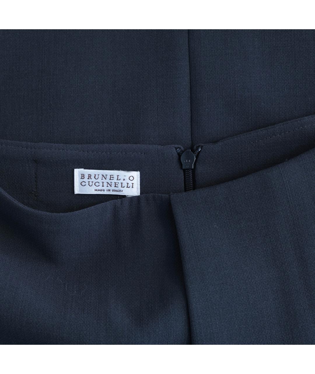 BRUNELLO CUCINELLI Серая шерстяная юбка миди, фото 3