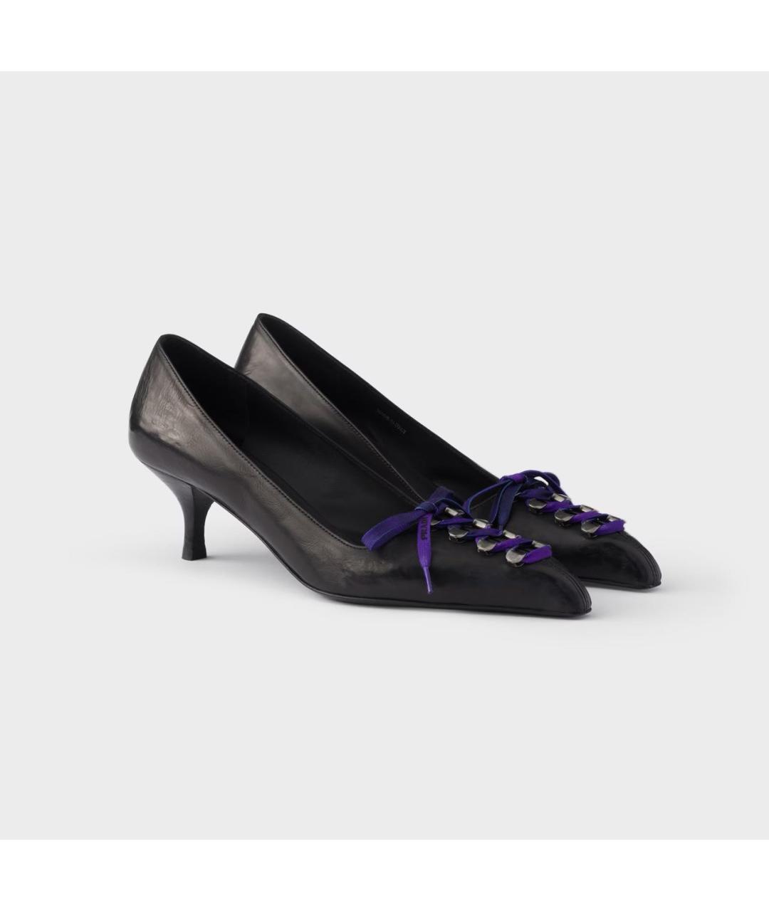 PRADA Черные кожаные туфли, фото 6