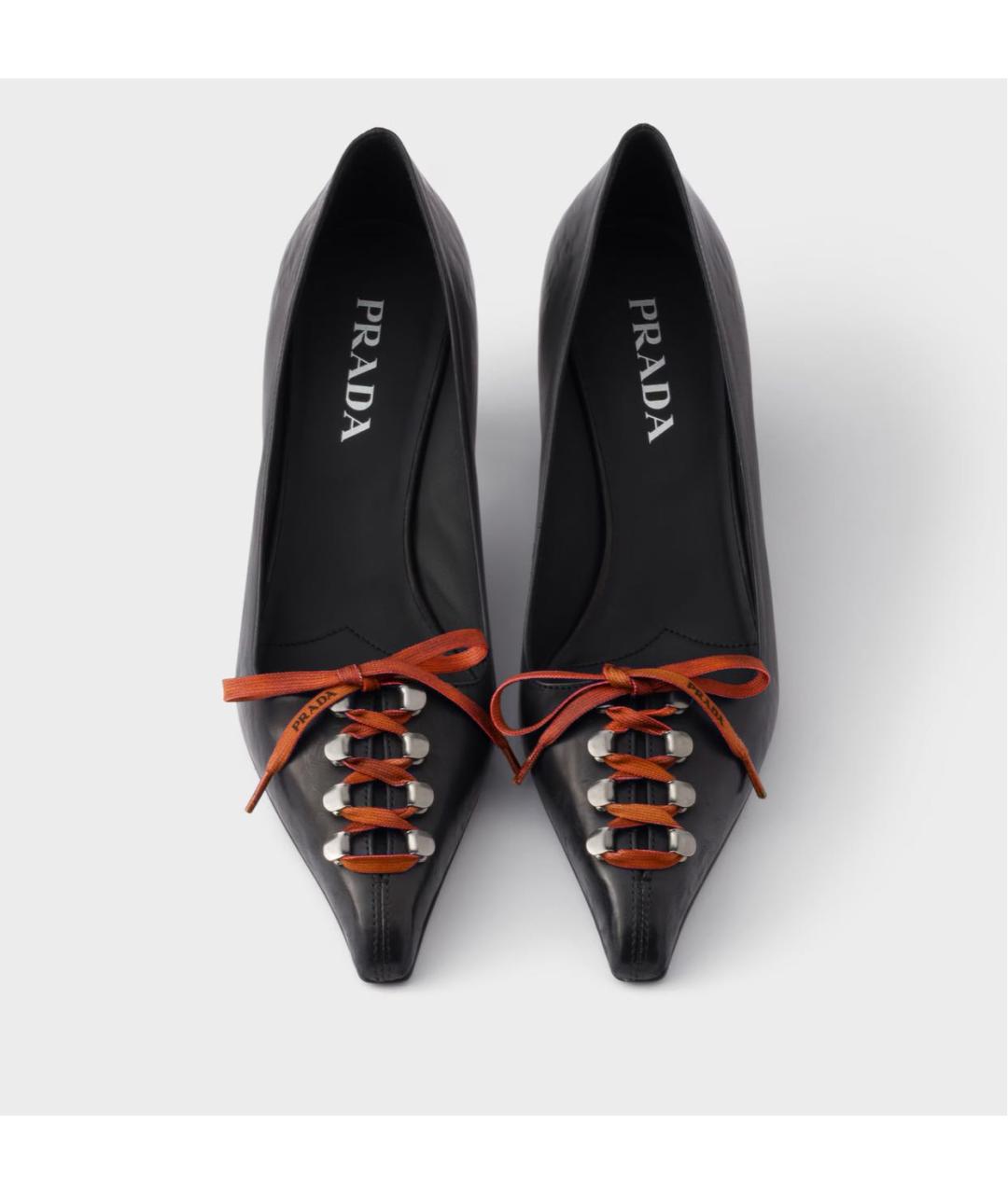 PRADA Черные кожаные туфли, фото 3