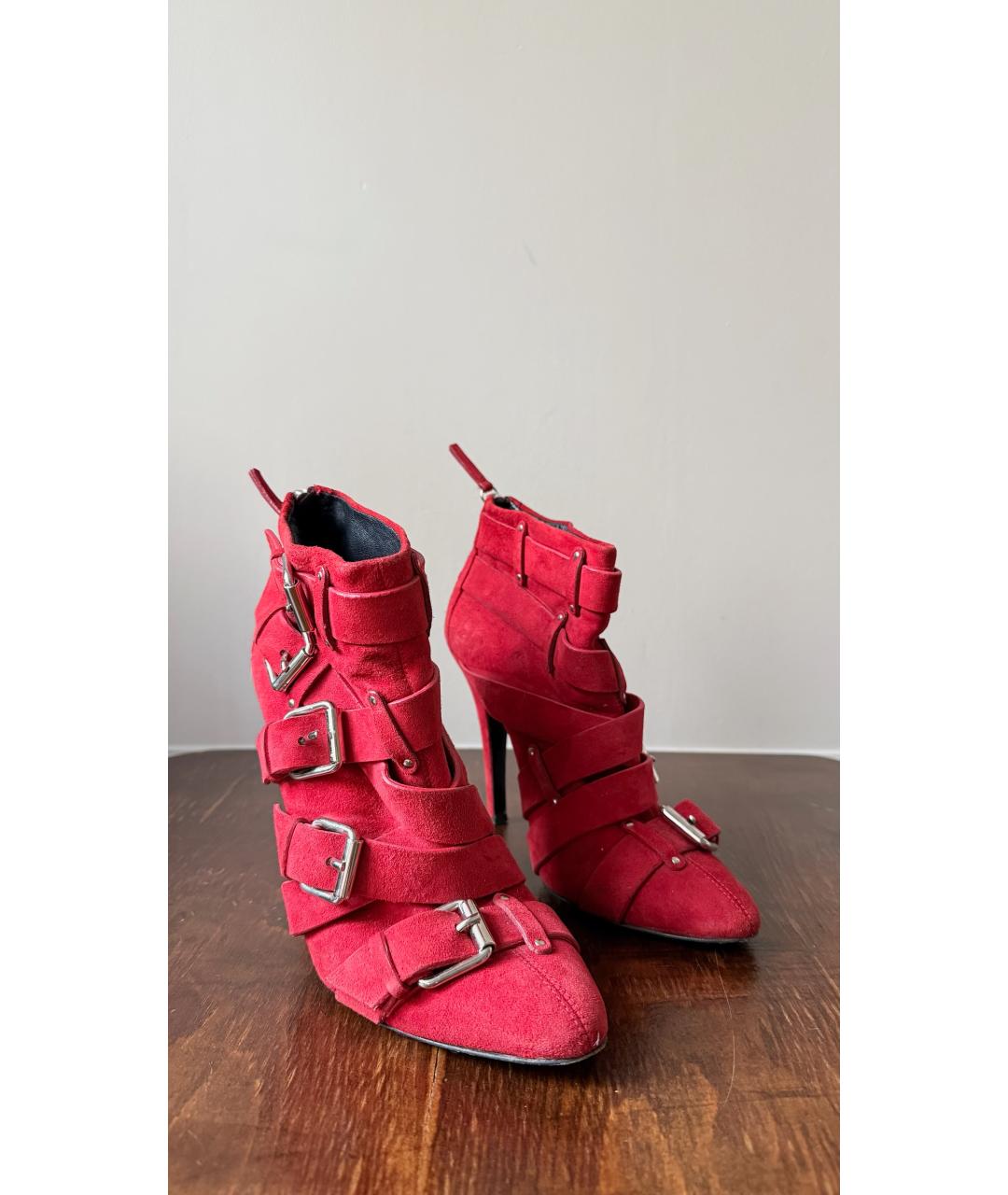 GIUSEPPE ZANOTTI DESIGN Красные замшевые ботинки, фото 6