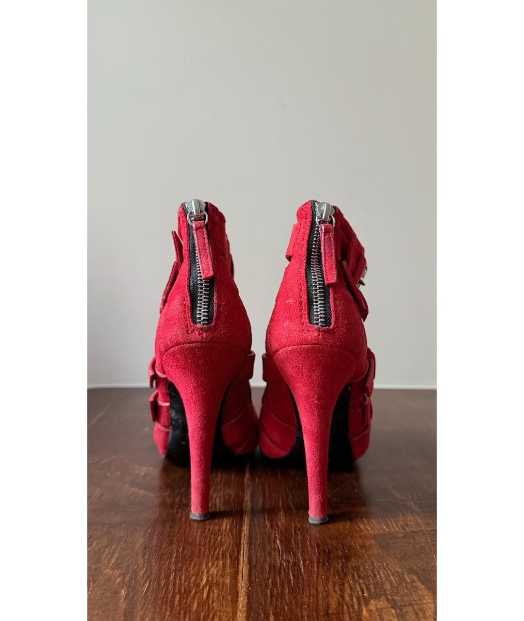 GIUSEPPE ZANOTTI DESIGN Красные замшевые ботинки, фото 4