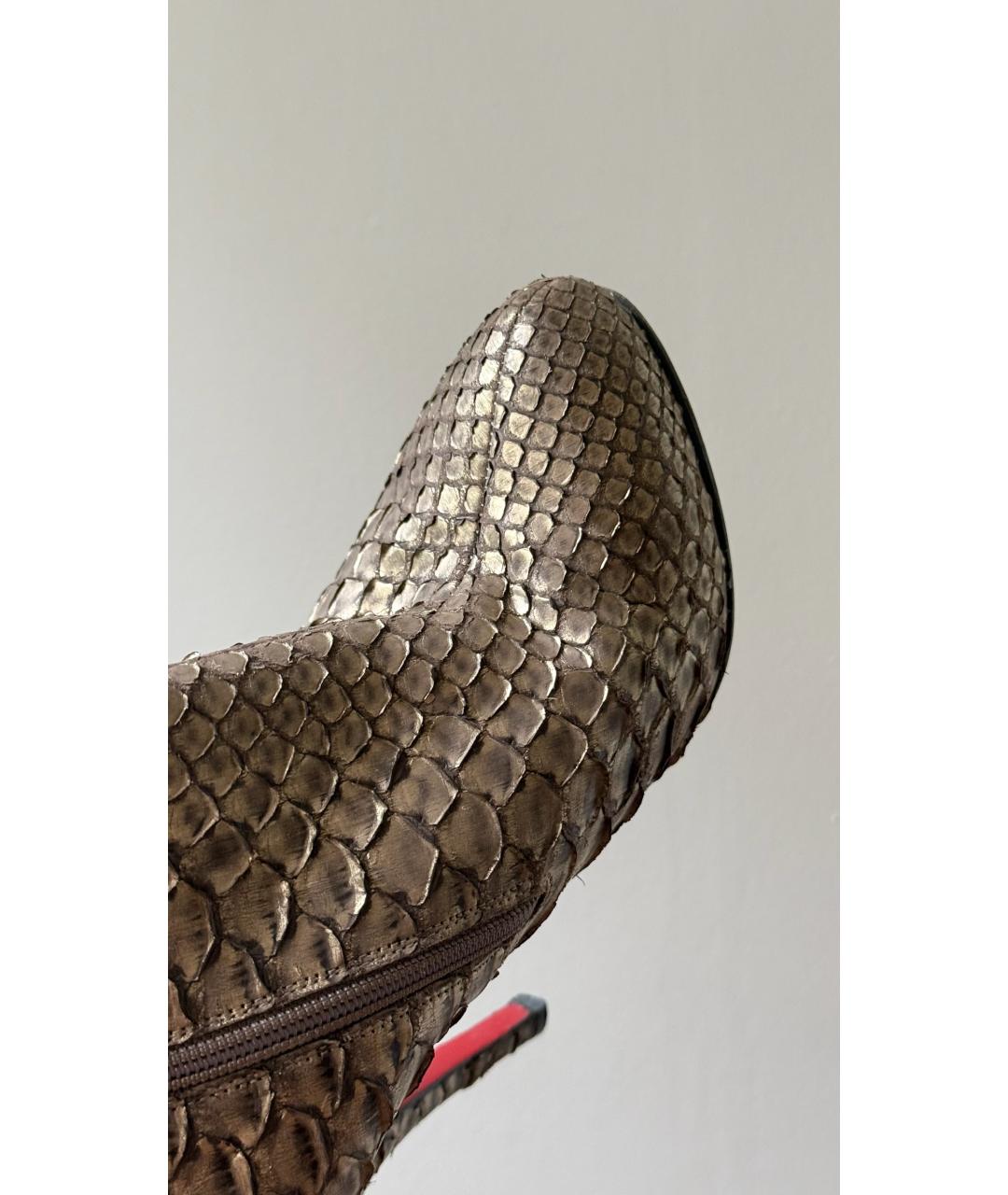CHRISTIAN LOUBOUTIN Бежевые кожаные ботинки, фото 3