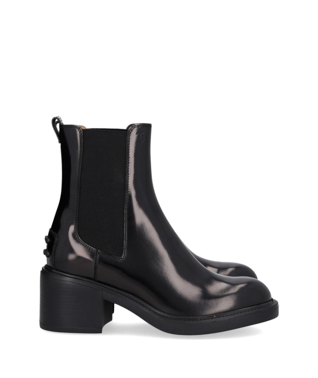 TOD'S Черные кожаные ботинки, фото 1