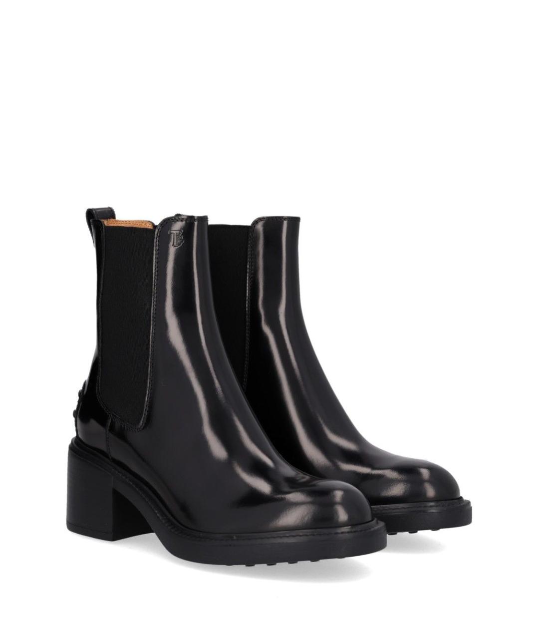 TOD'S Черные кожаные ботинки, фото 2