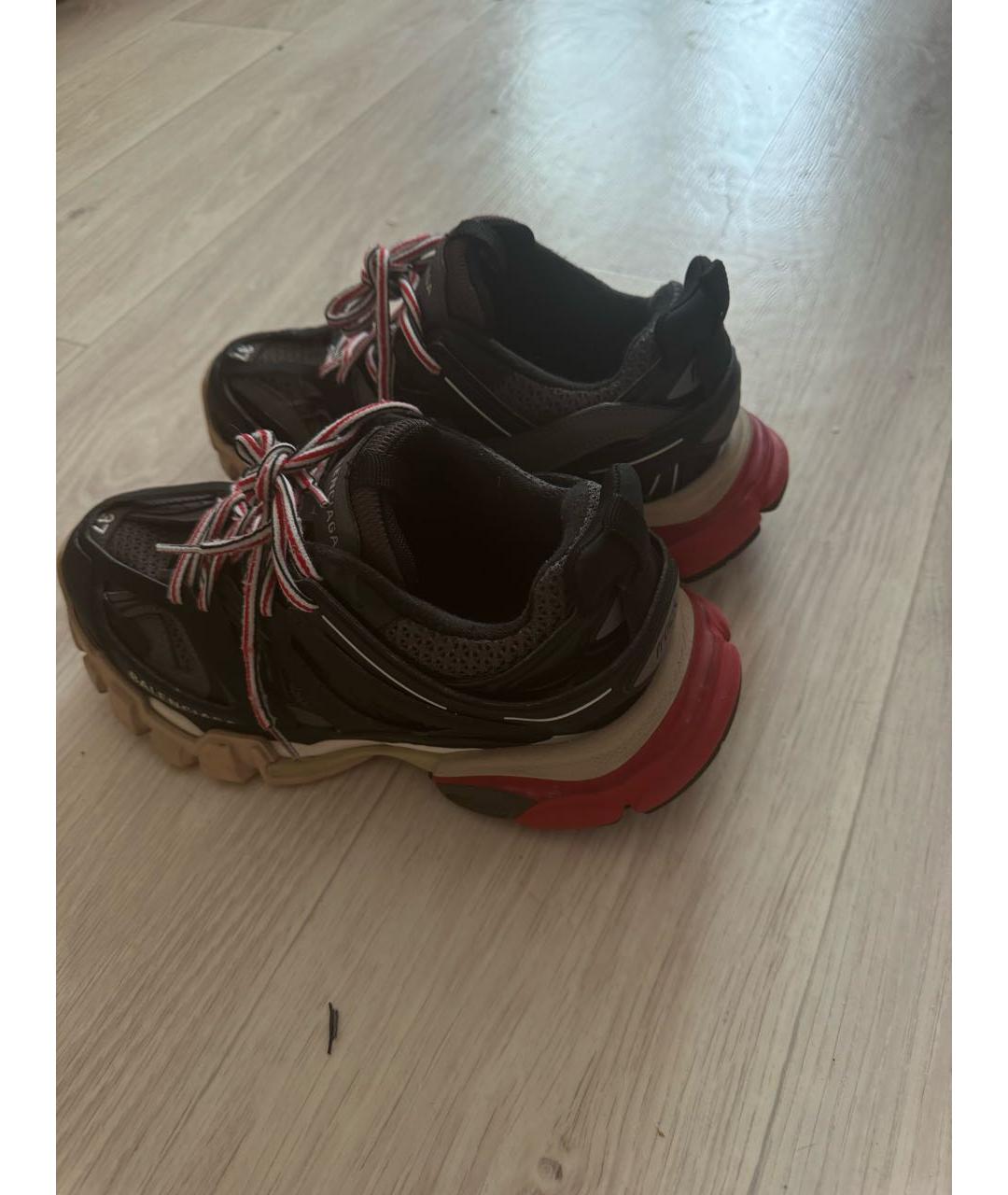 BALENCIAGA Черные кожаные кроссовки, фото 4