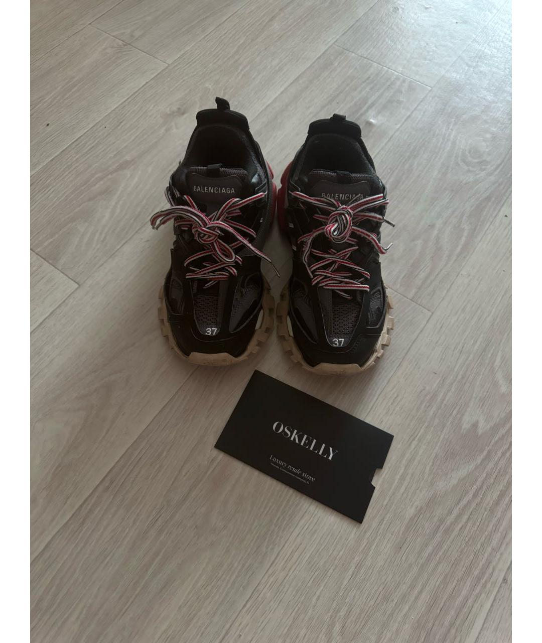 BALENCIAGA Черные кожаные кроссовки, фото 2