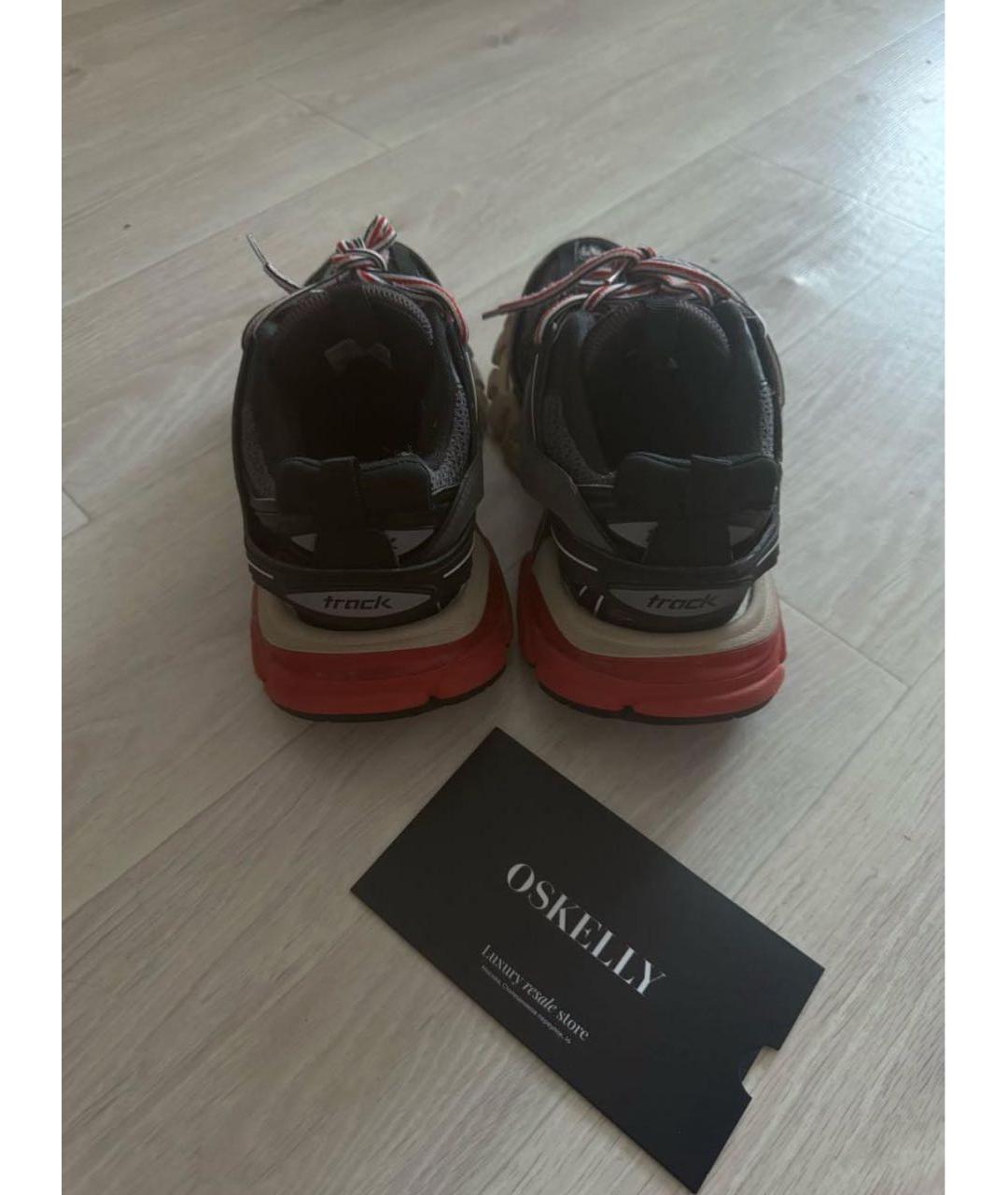 BALENCIAGA Черные кожаные кроссовки, фото 3