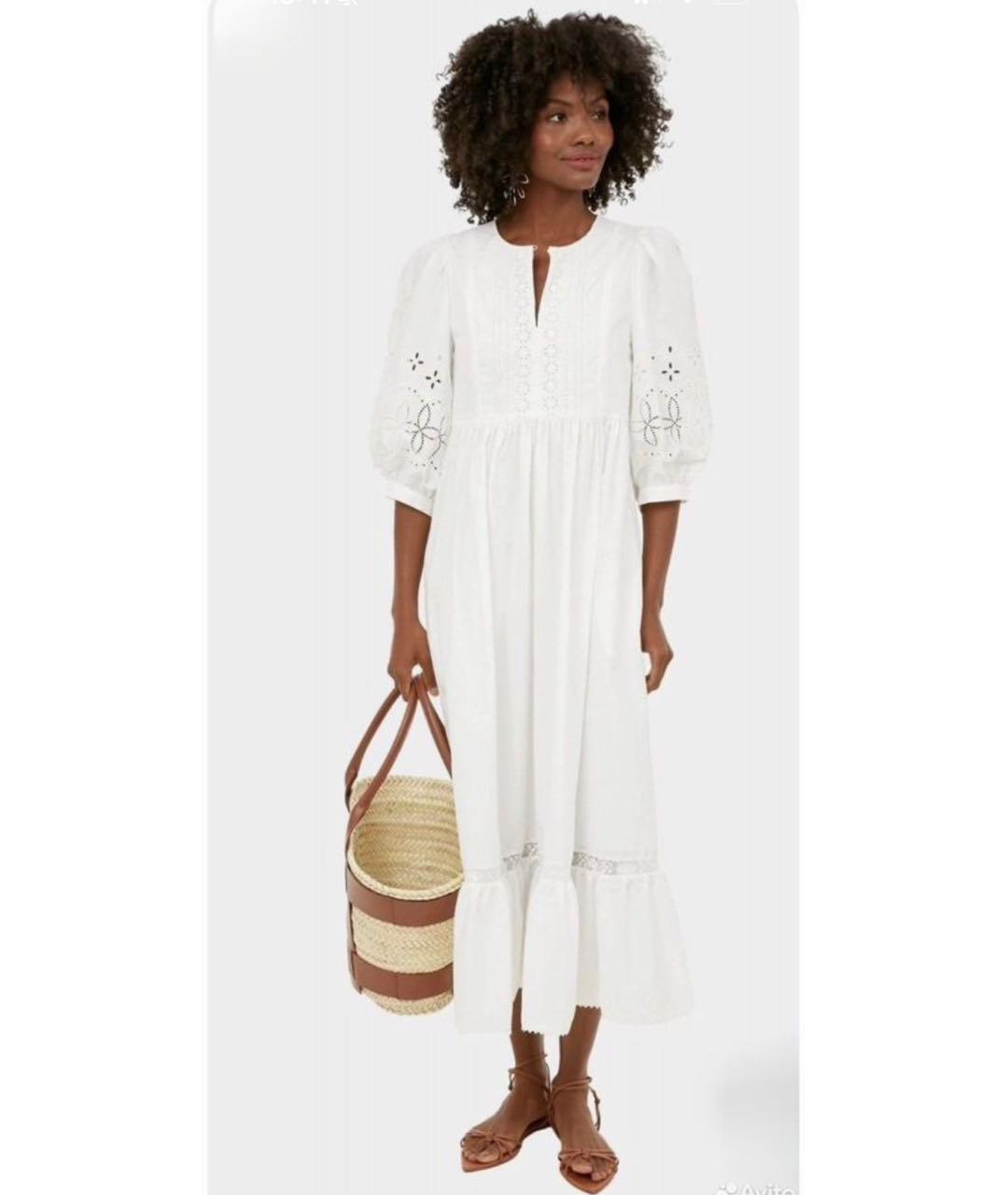 WEEKEND MAX MARA Белое хлопковое повседневное платье, фото 5