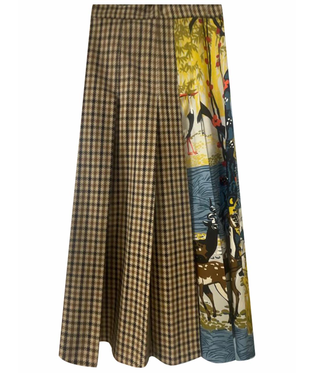 WEEKEND MAX MARA Коричневая шерстяная юбка макси, фото 1