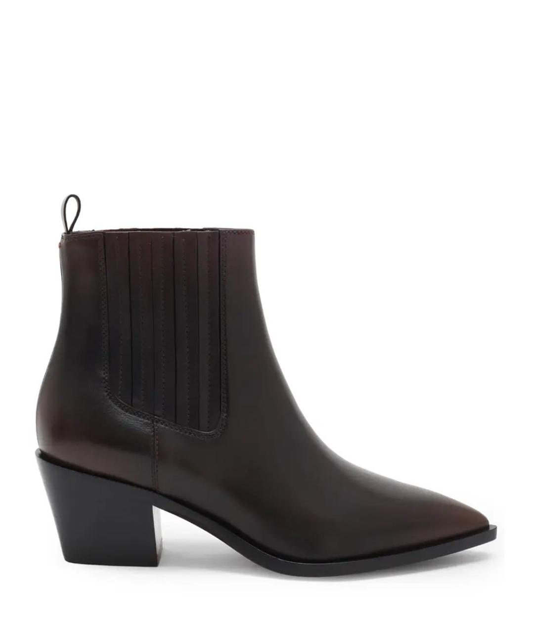 SANTONI Коричневые кожаные ботильоны, фото 1