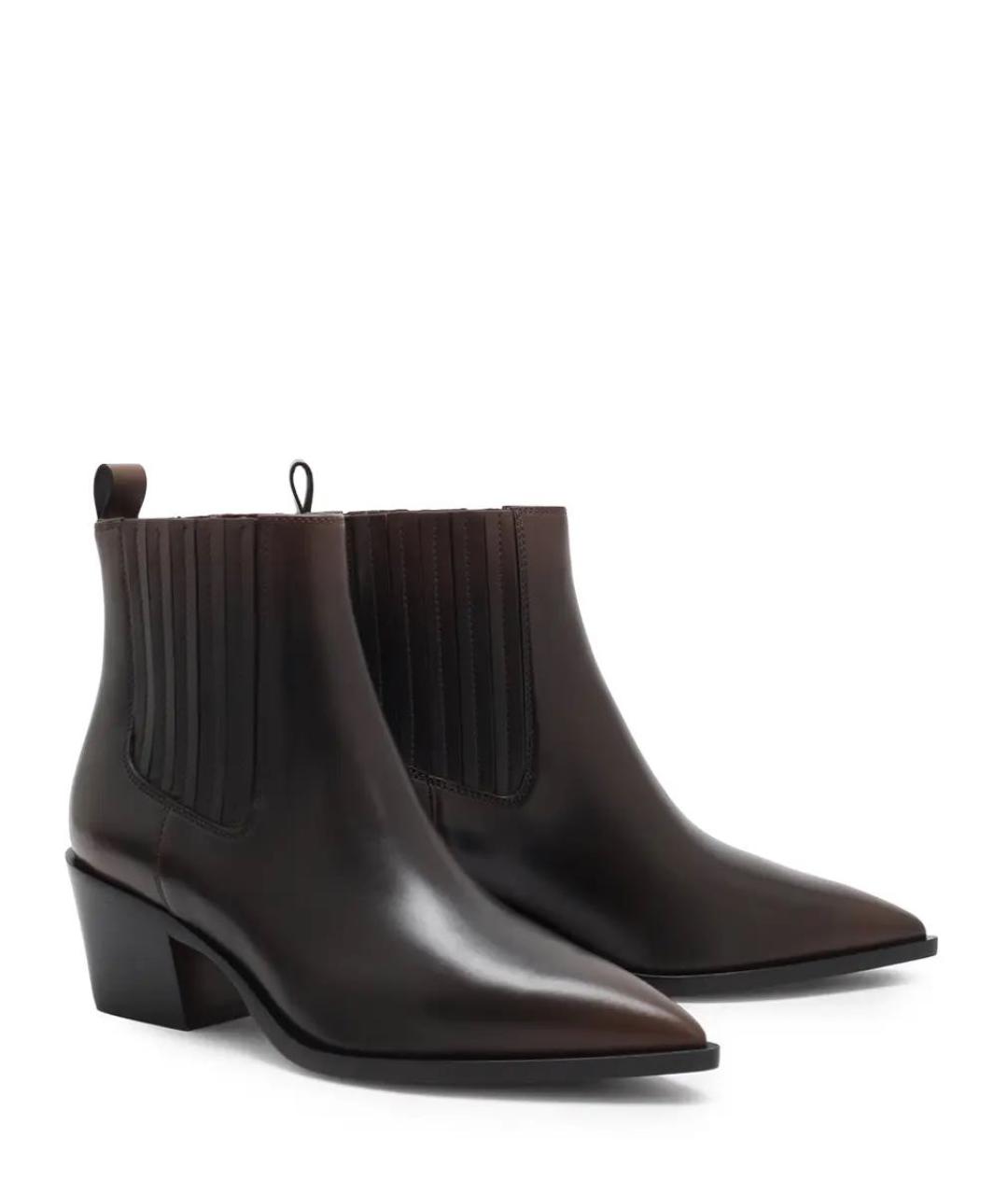 SANTONI Коричневые кожаные ботильоны, фото 2