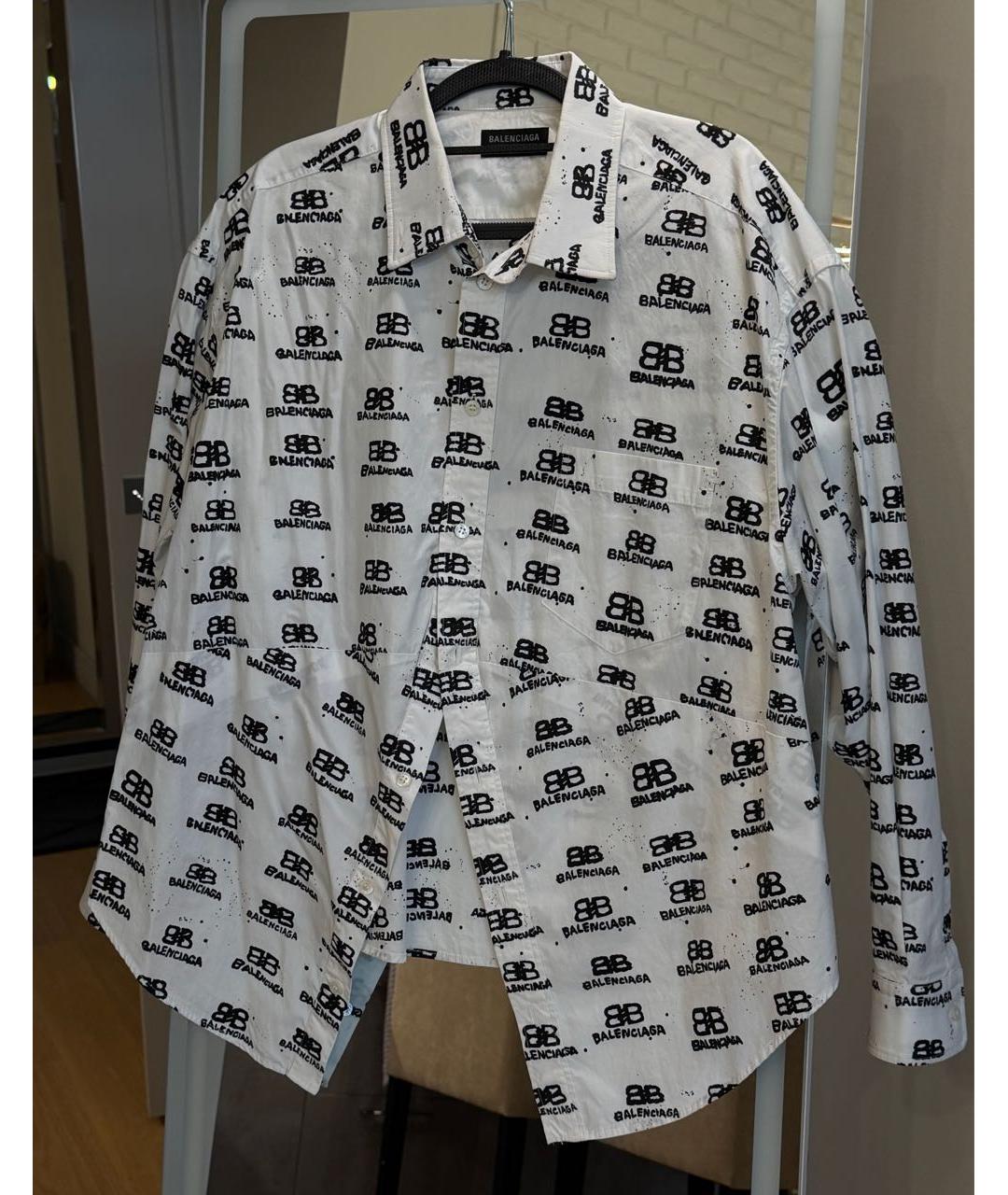 BALENCIAGA Белая хлопковая рубашка, фото 5