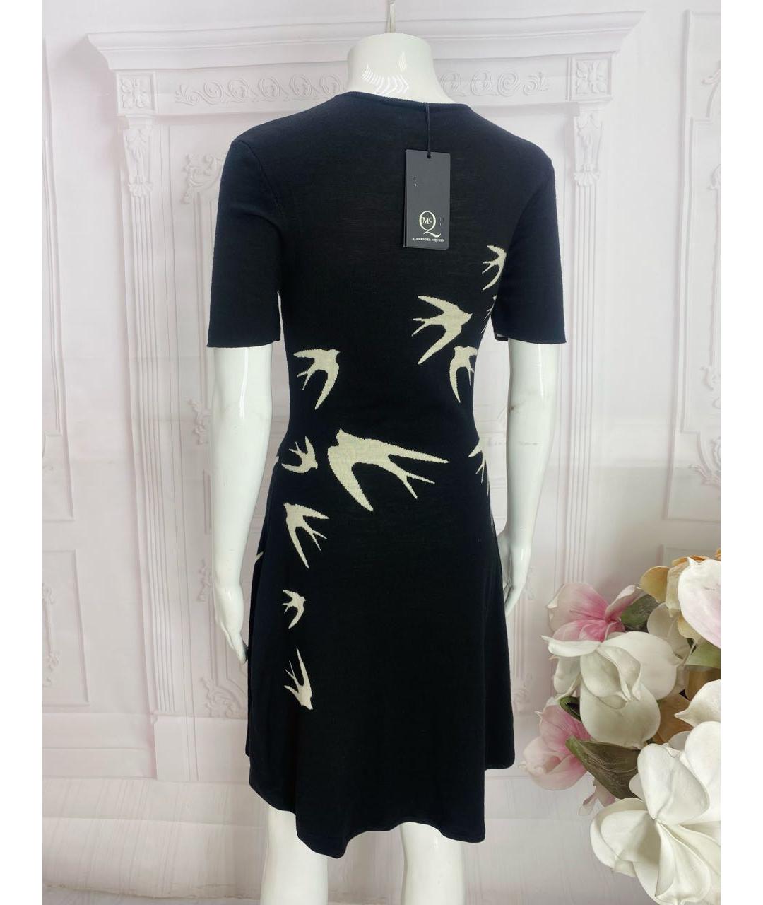 MCQ ALEXANDER MCQUEEN Черное шерстяное повседневное платье, фото 2