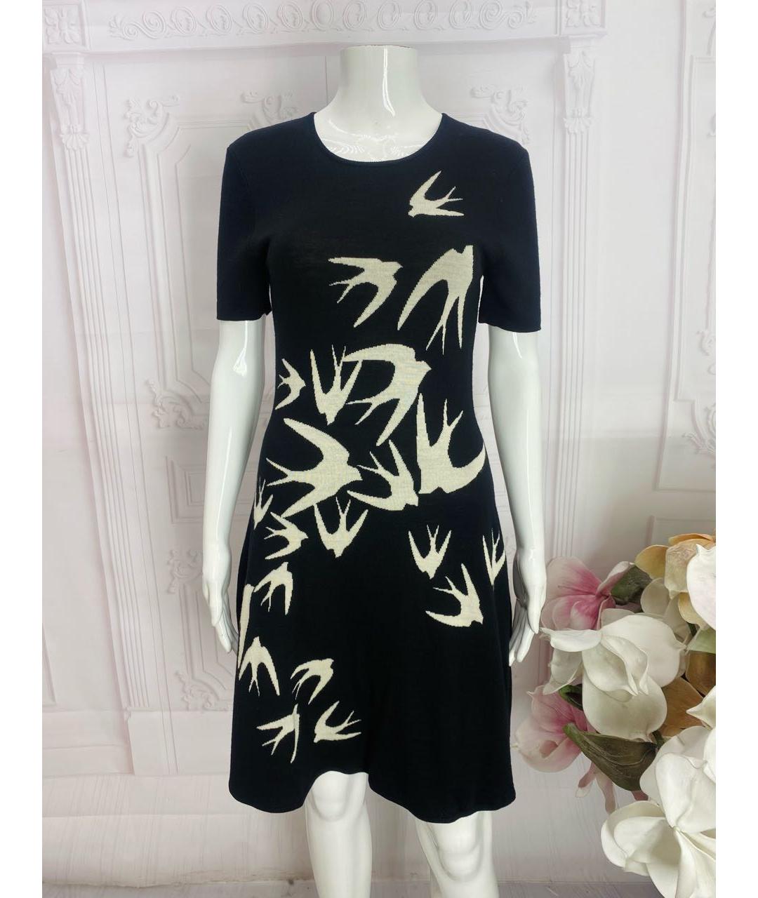 MCQ ALEXANDER MCQUEEN Черное шерстяное повседневное платье, фото 5