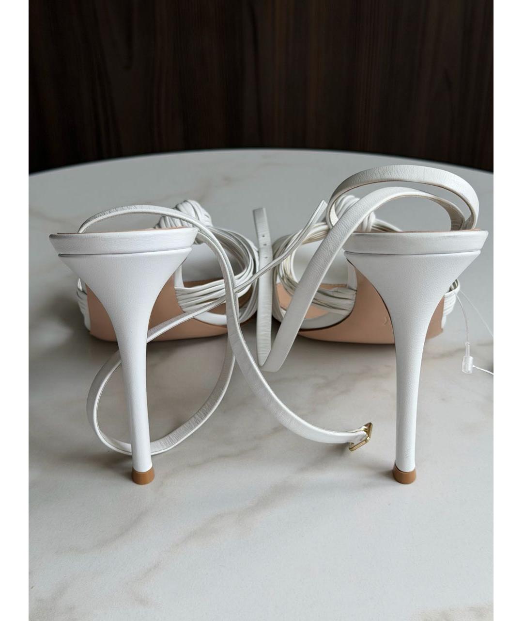 GIANVITO ROSSI Белые кожаные босоножки, фото 4