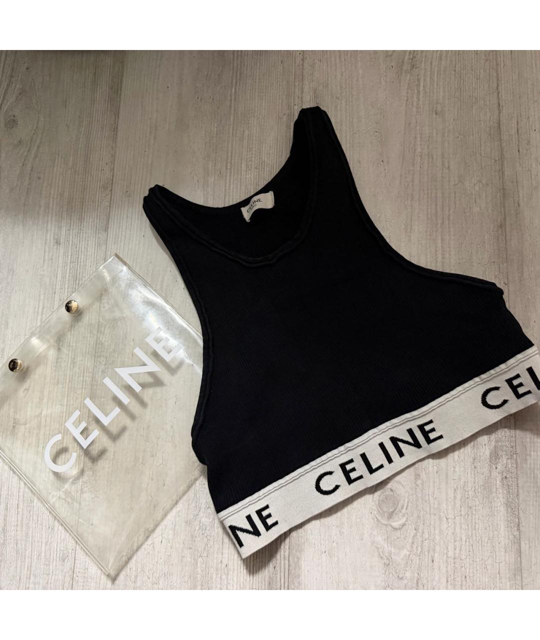 CELINE Черная майка, фото 3