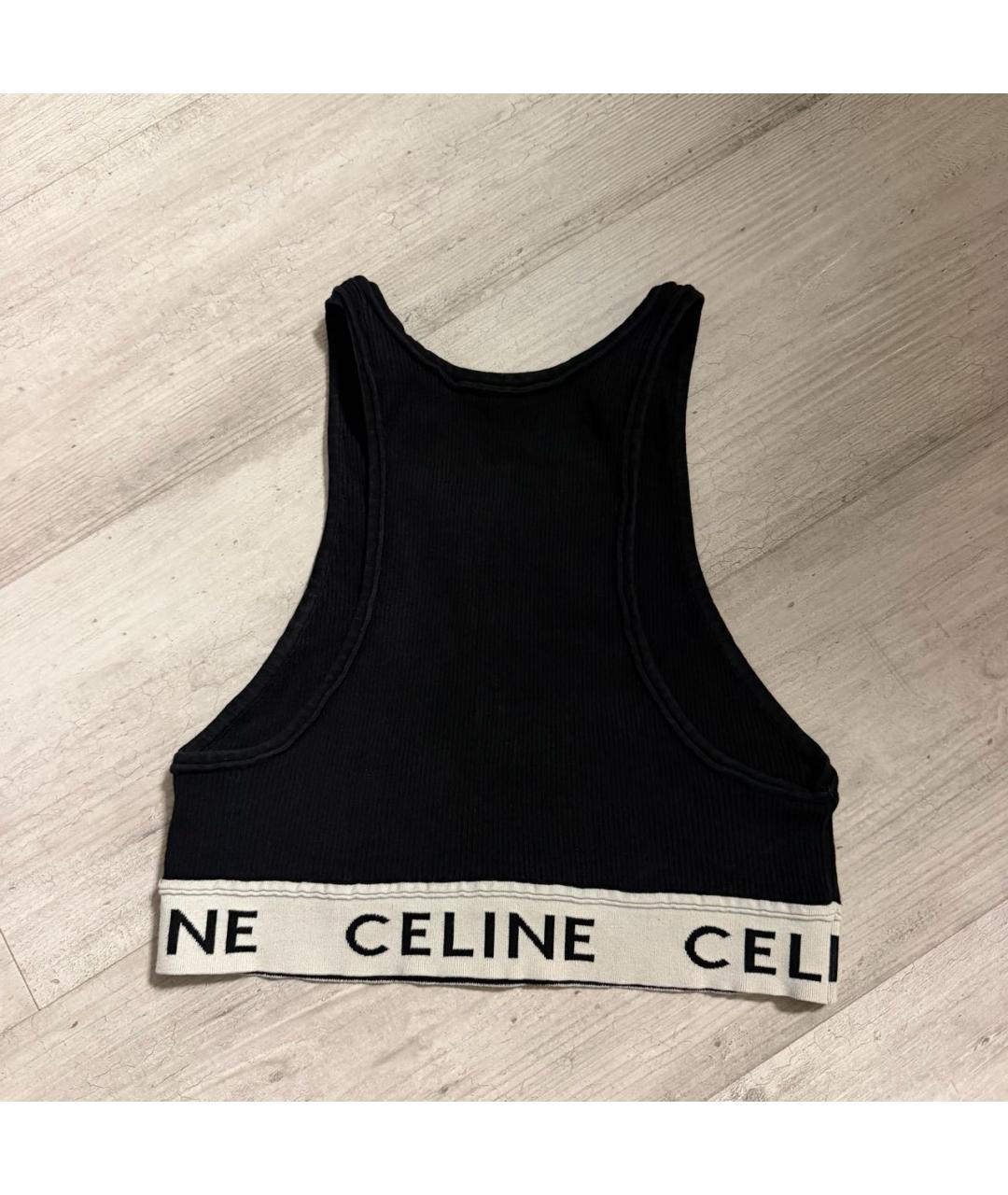 CELINE Черная майка, фото 2