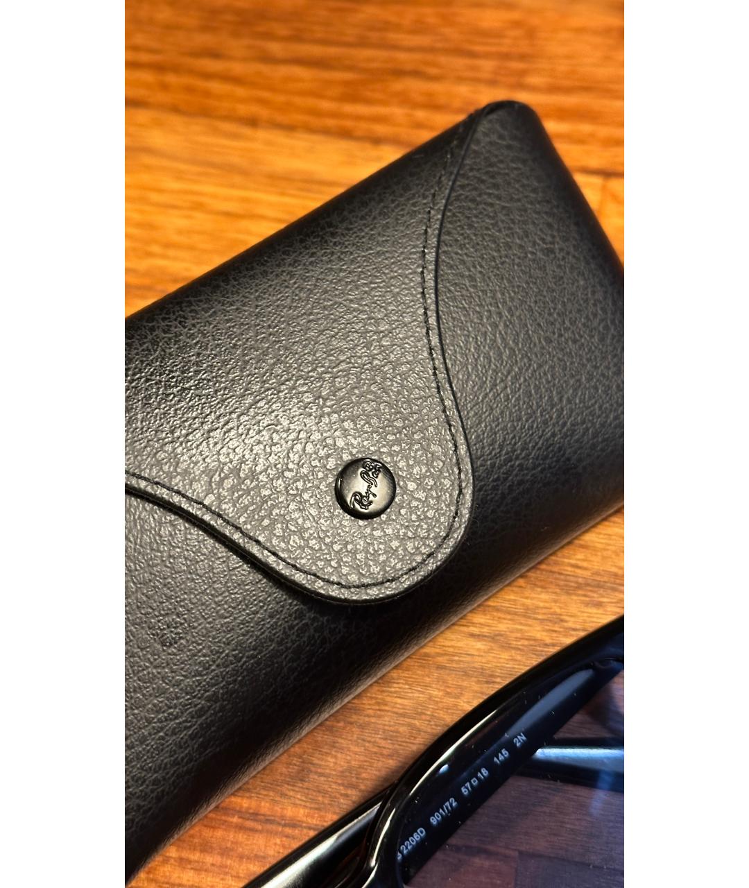 RAY BAN Черные пластиковые солнцезащитные очки, фото 4