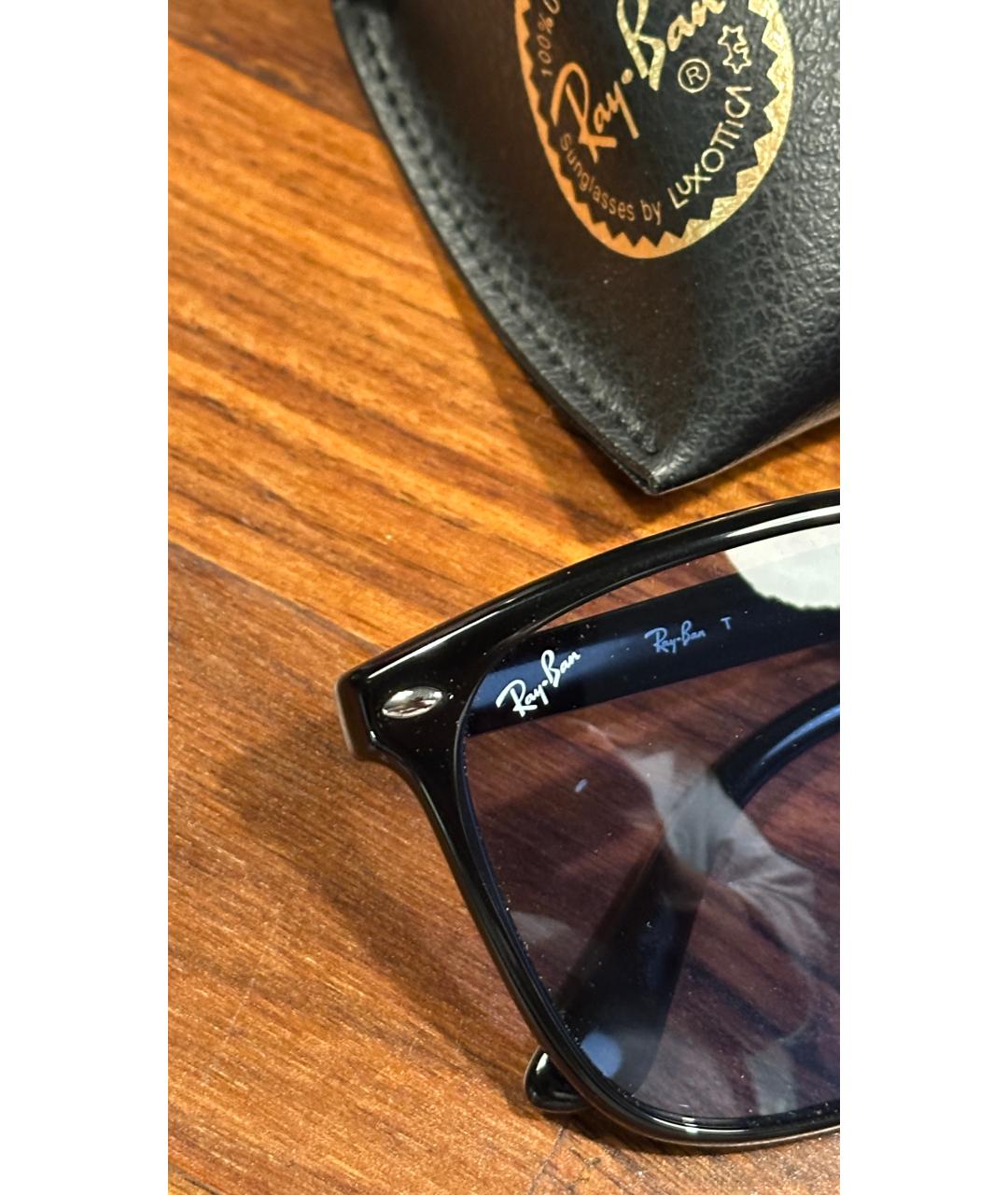 RAY BAN Черные пластиковые солнцезащитные очки, фото 2