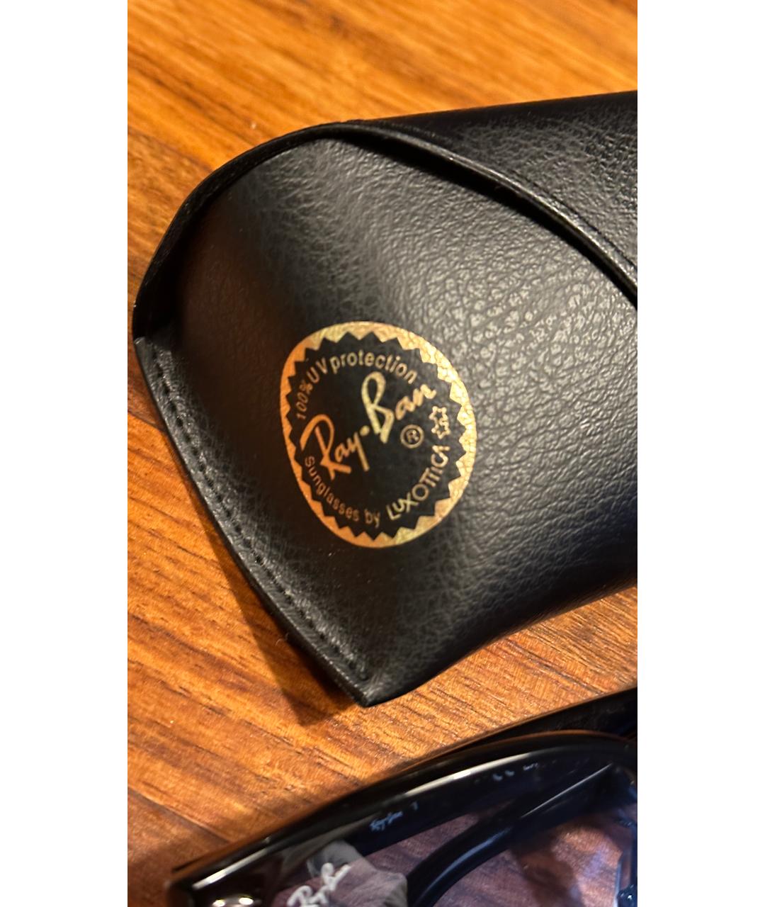 RAY BAN Черные пластиковые солнцезащитные очки, фото 5