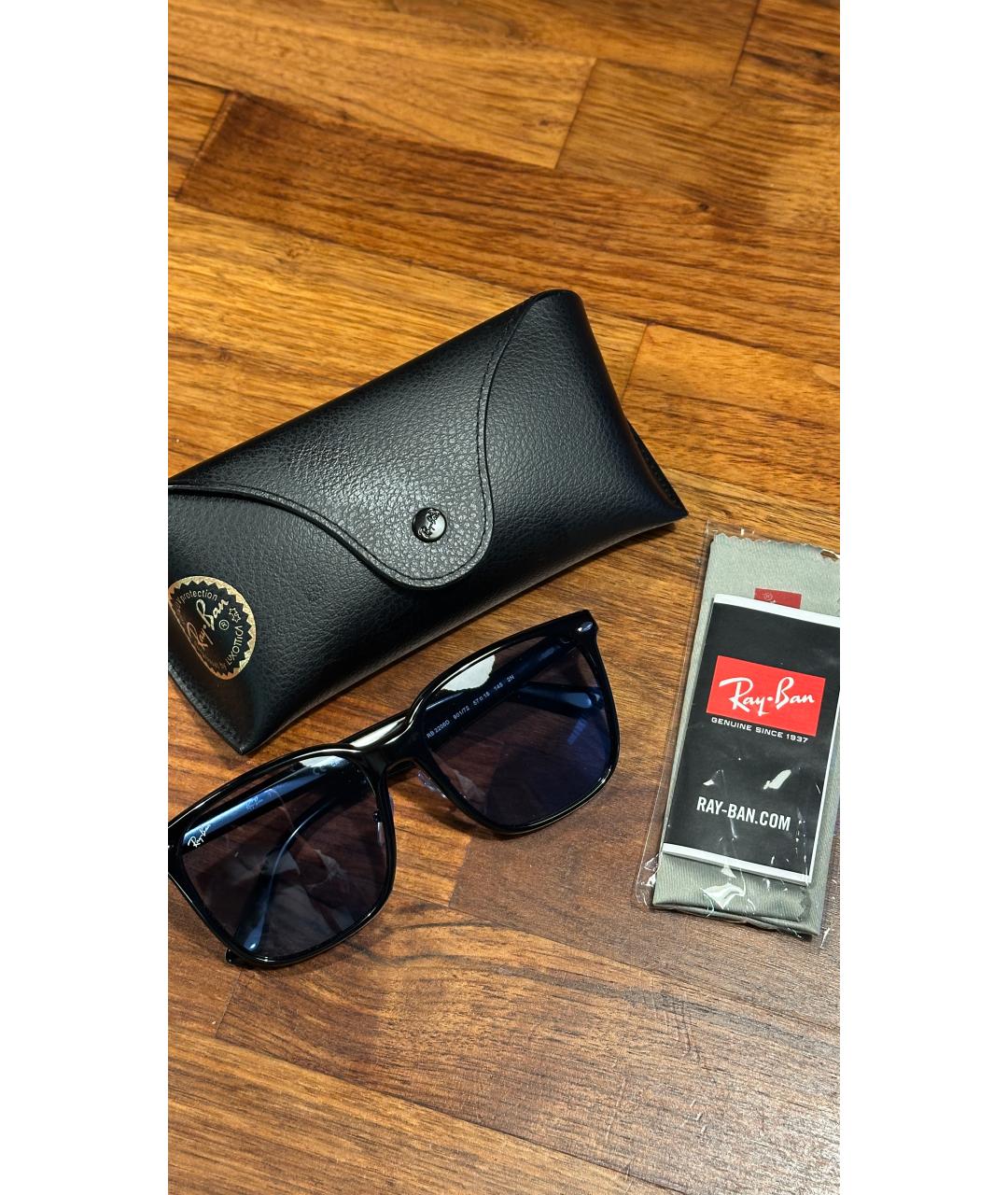 RAY BAN Черные пластиковые солнцезащитные очки, фото 6