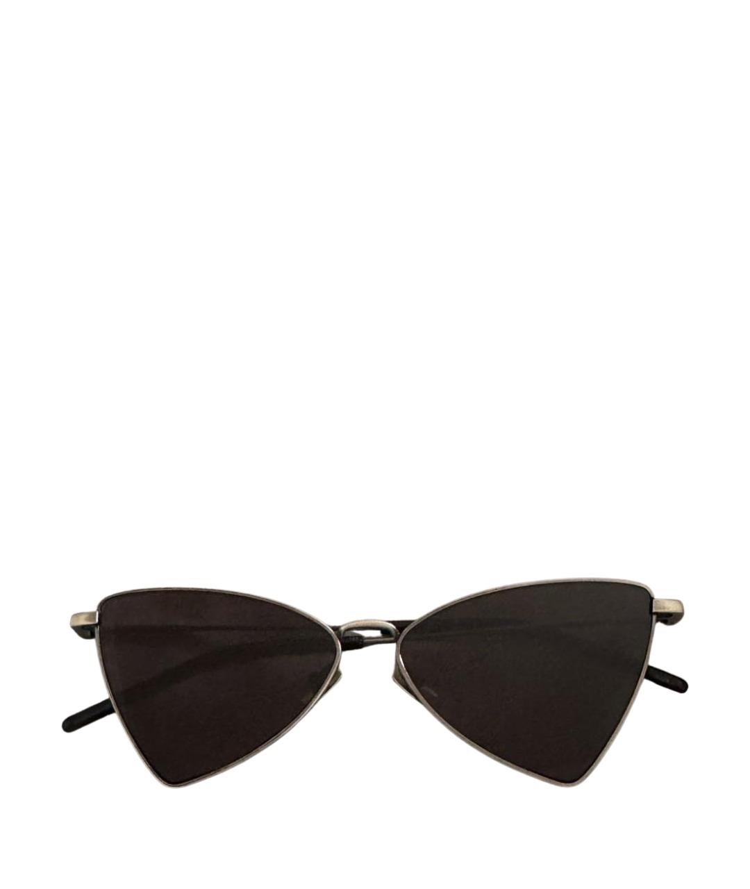 SAINT LAURENT Черные металлические солнцезащитные очки, фото 1