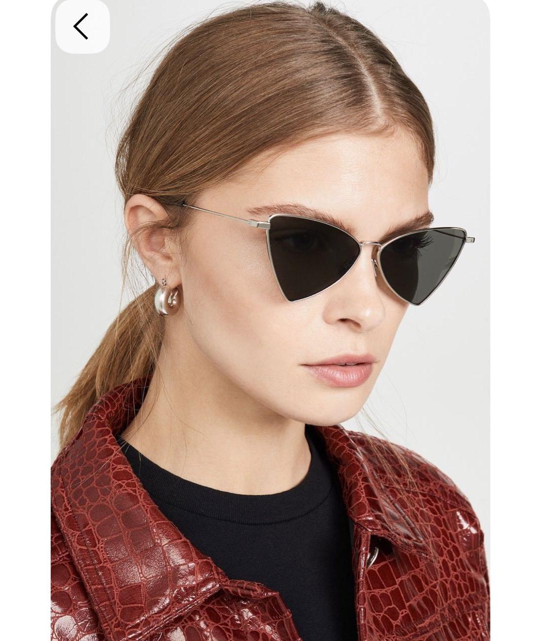 SAINT LAURENT Черные металлические солнцезащитные очки, фото 8