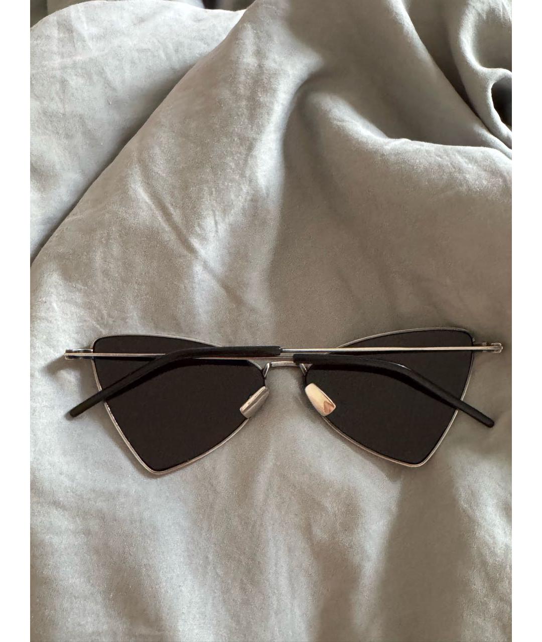 SAINT LAURENT Черные металлические солнцезащитные очки, фото 5