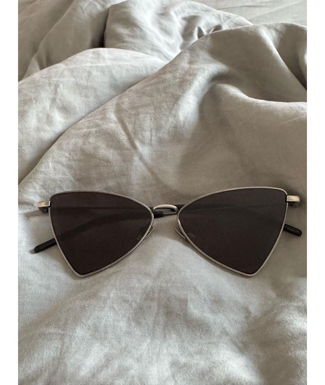 SAINT LAURENT Черные металлические солнцезащитные очки, фото 9