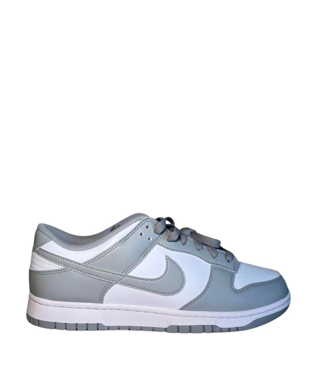 NIKE Серые кожаные низкие кроссовки / кеды, фото 1