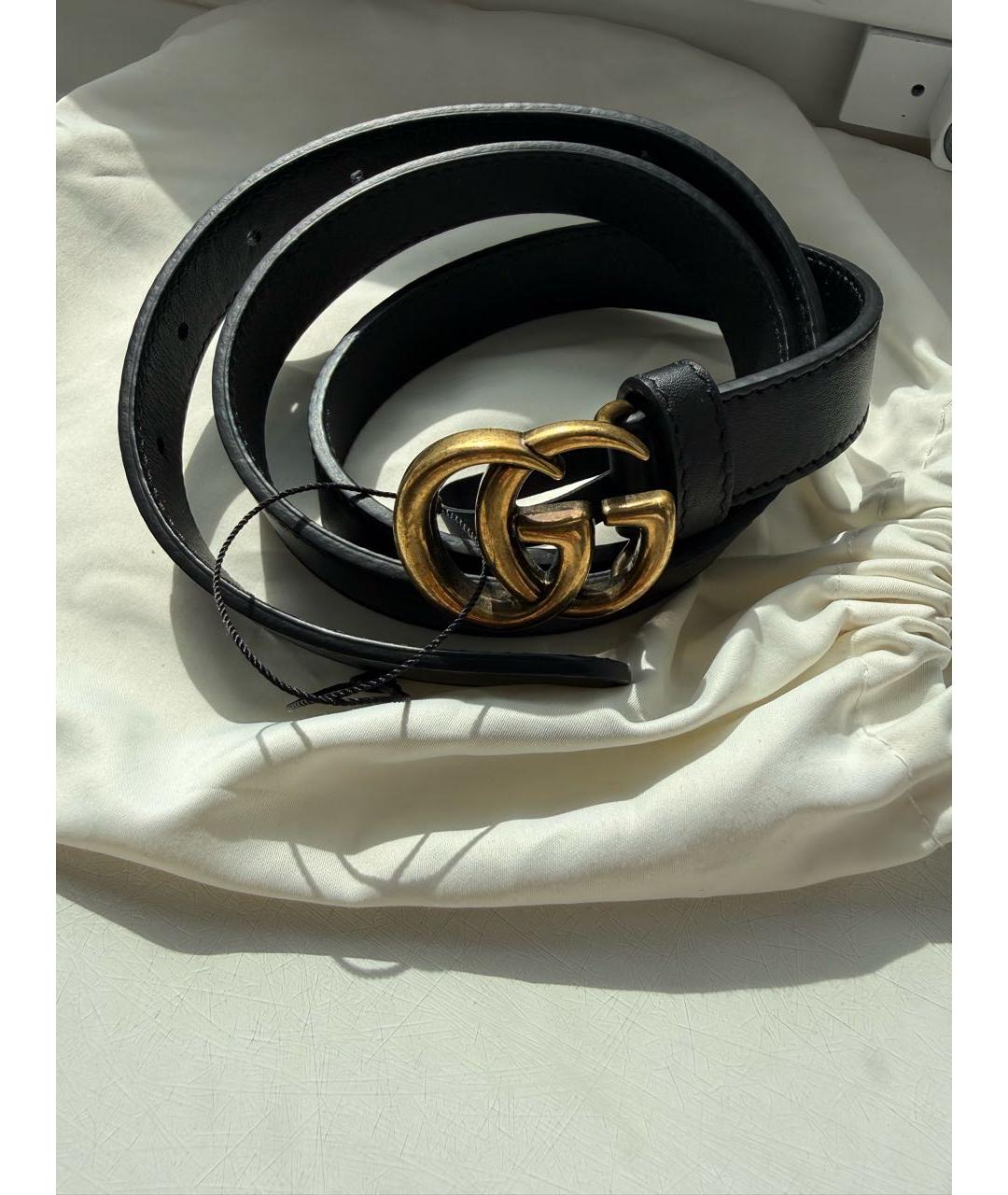 GUCCI Черный кожаный ремень, фото 5