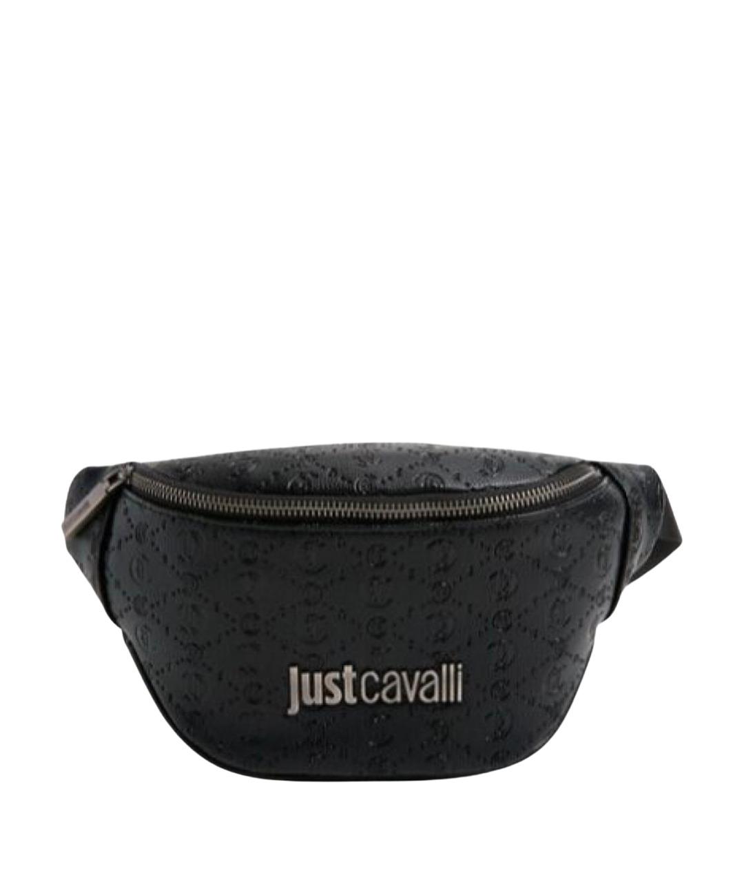 JUST CAVALLI Черная поясная сумка из искусственной кожи, фото 1