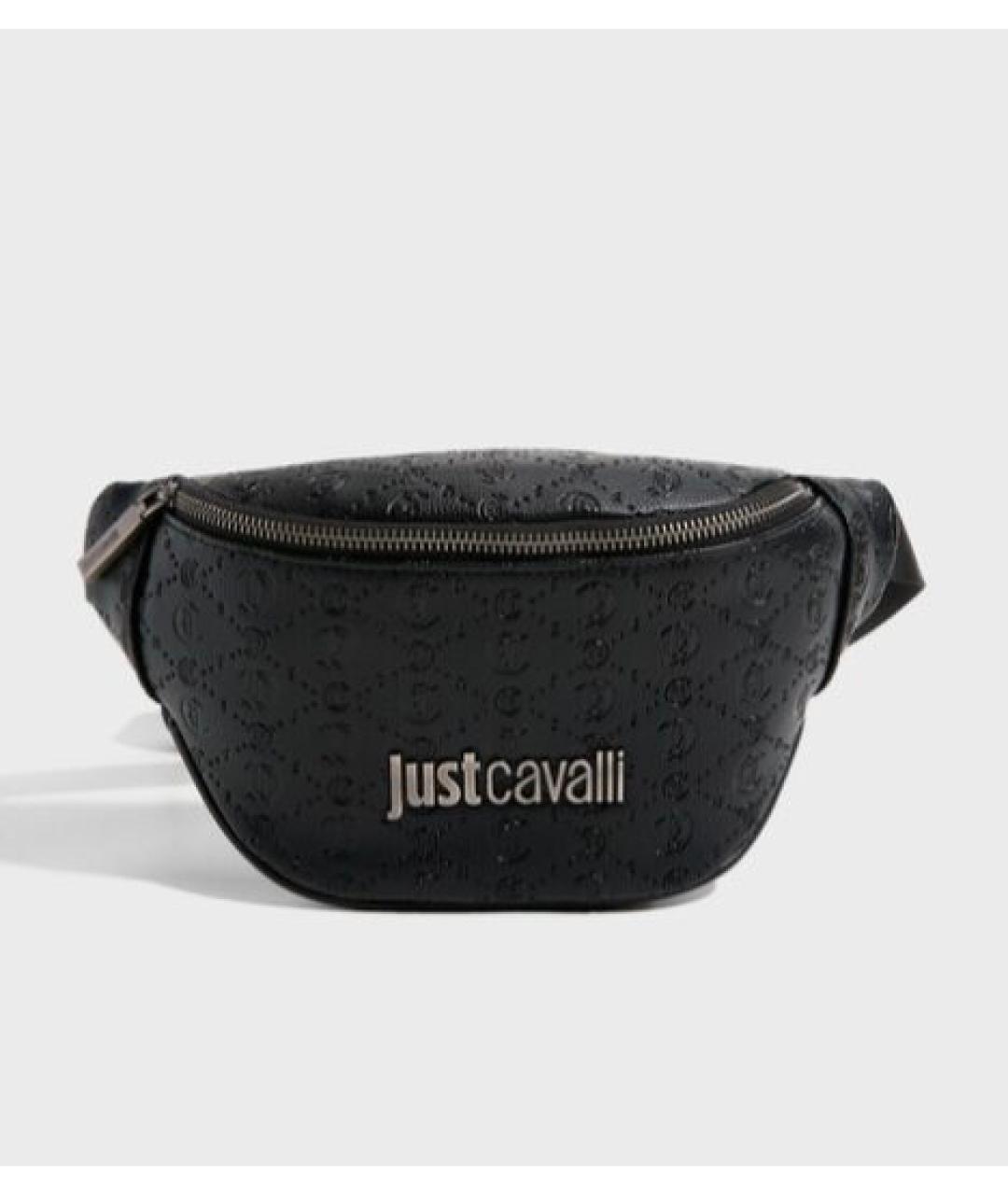 JUST CAVALLI Черная поясная сумка из искусственной кожи, фото 10