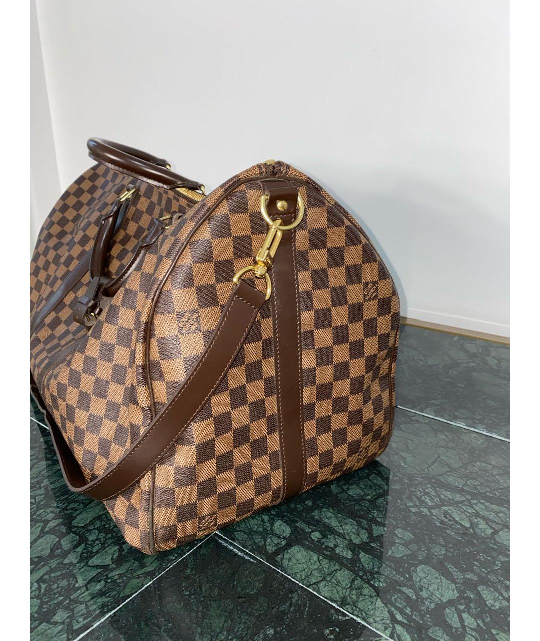 LOUIS VUITTON Коричневая кожаная дорожная/спортивная сумка, фото 7