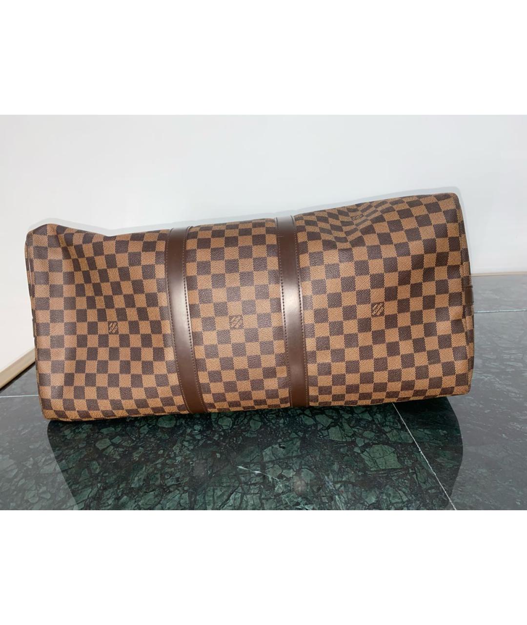 LOUIS VUITTON Коричневая кожаная дорожная/спортивная сумка, фото 5