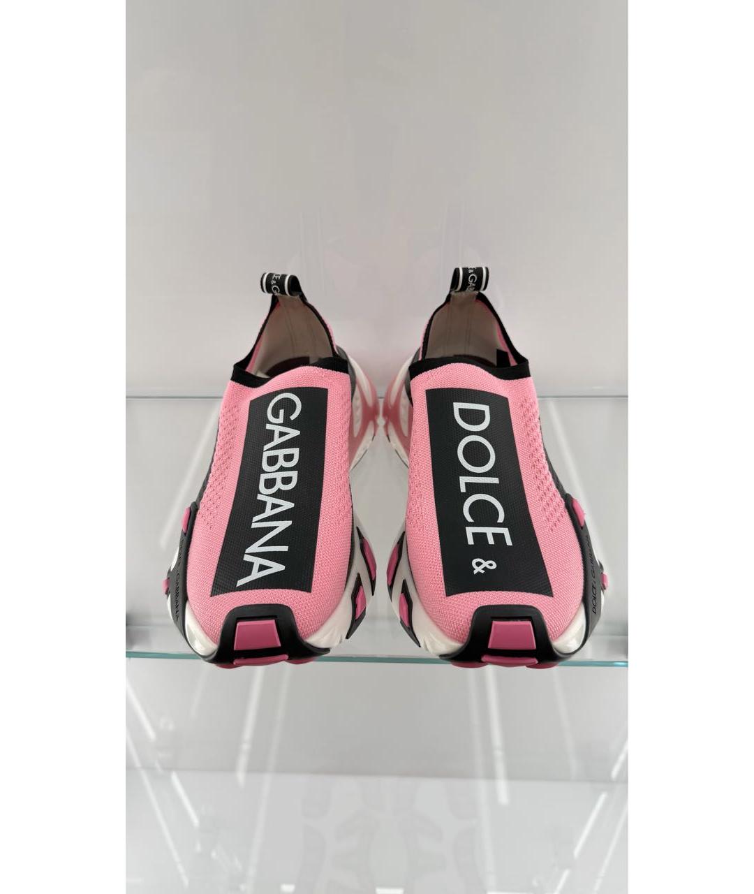 DOLCE&GABBANA Розовые текстильные кроссовки, фото 2